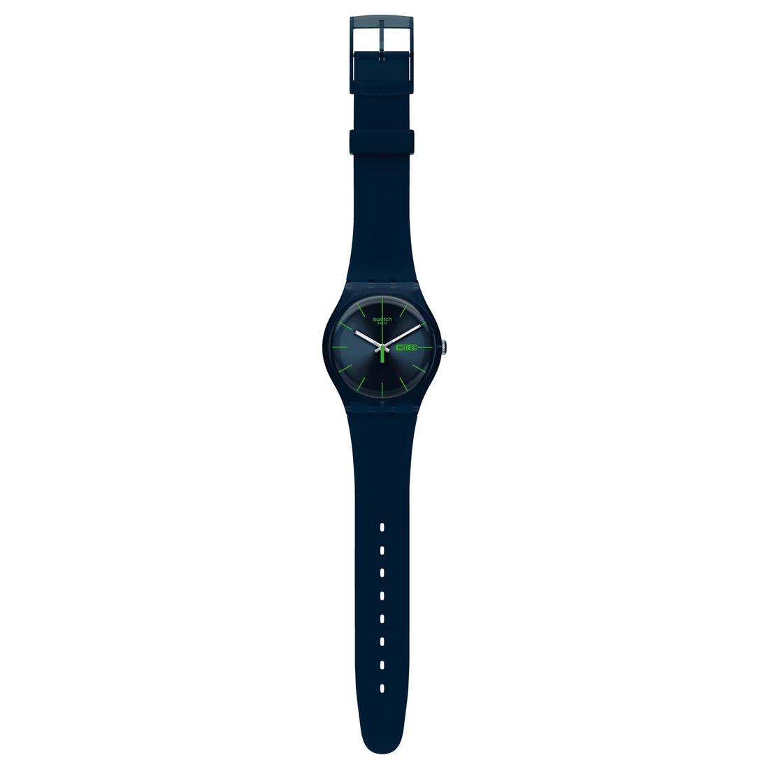 Orologio Uomo Swatch Quarzo Solo Tempo Blu Verde Doppia Data Blue Rebel SO29N704