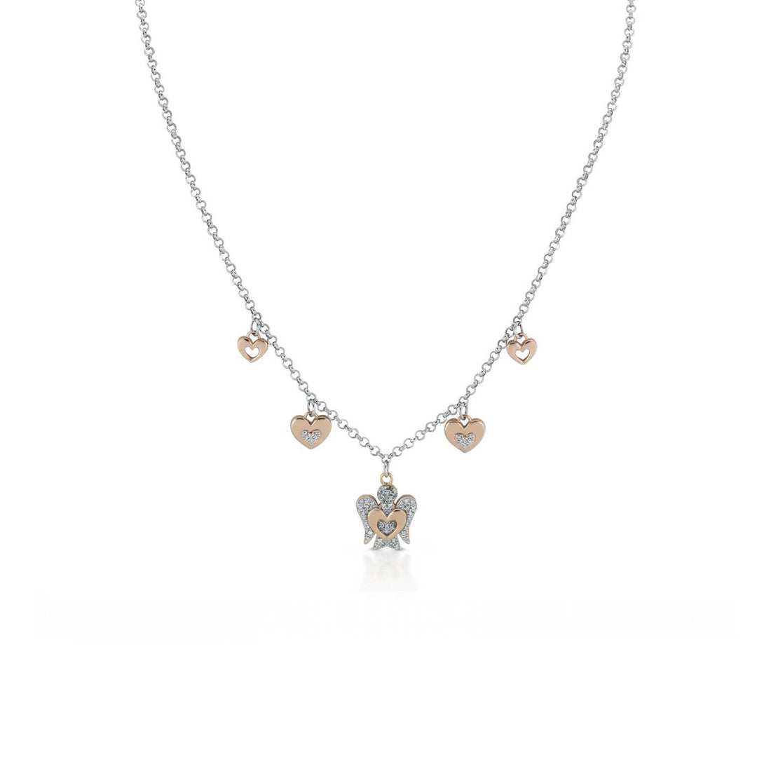 Collana Donna Argento 925 Roberto Giannotti Angeli Zirconi Bianco Rosè GIA331