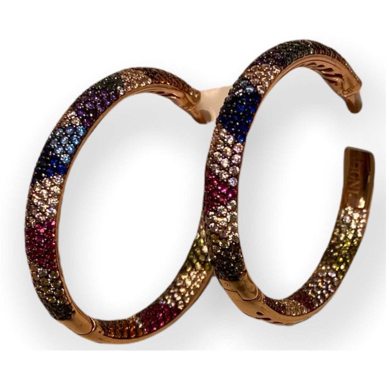 Orecchini Donna Sogni Argento 925 Cerchio Zirconi Multicolor OR004RM1