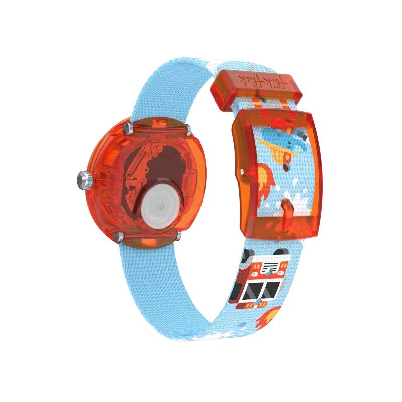 Orologio Bambino Swatch Flik Flak Fire Stopper Quarzo Azzurro ZFBNP218