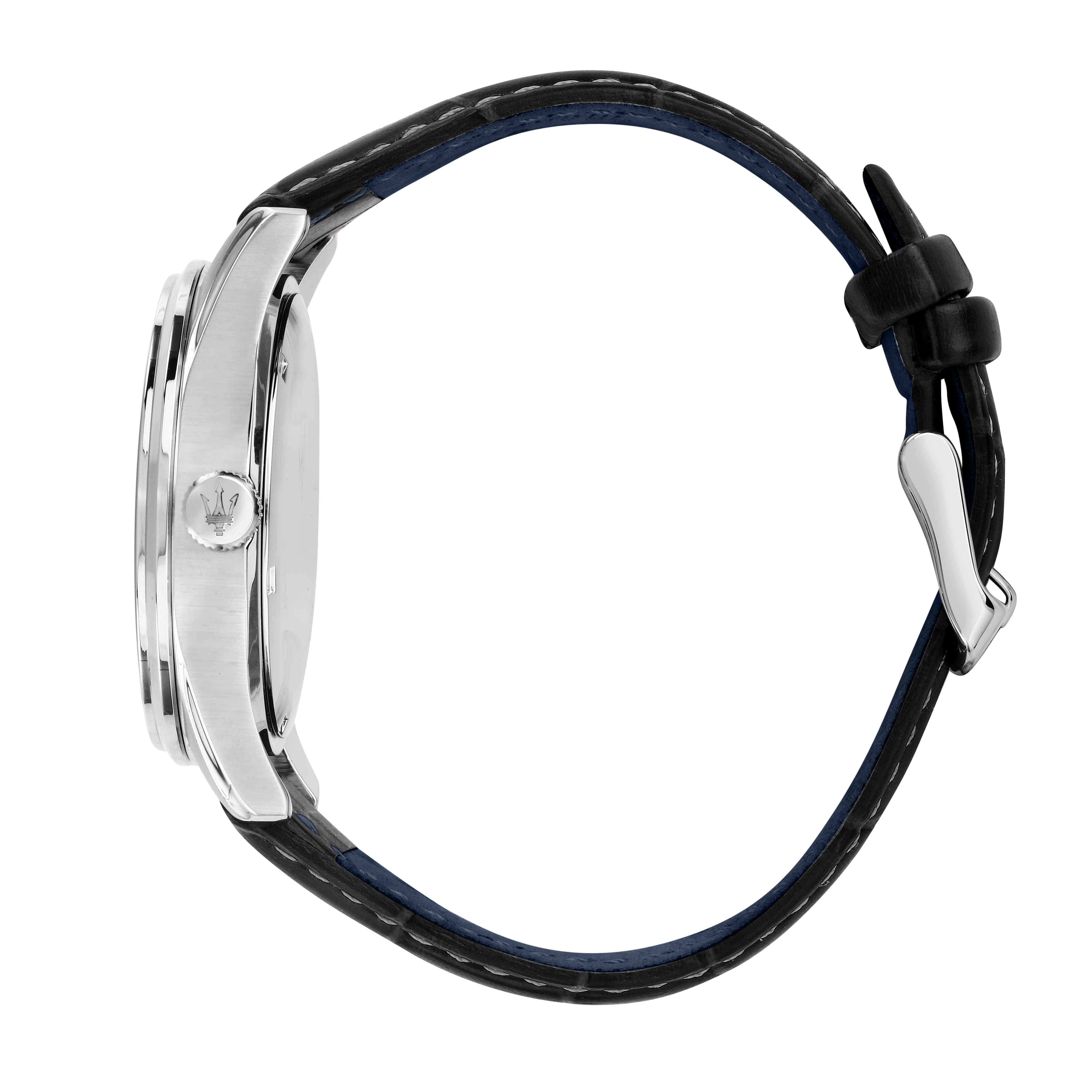 Orologio Uomo Maserati Acciaio Pelle Blu Quarzo Data R8851124003