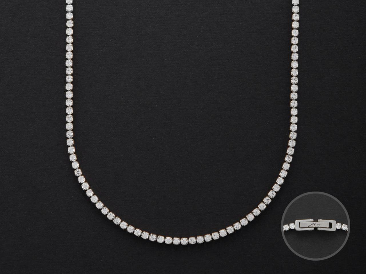 Collana Donna 4US Cesare Paciotti Acciaio Tennis Zirconi Bianchi 60 cm 4UCL5838W