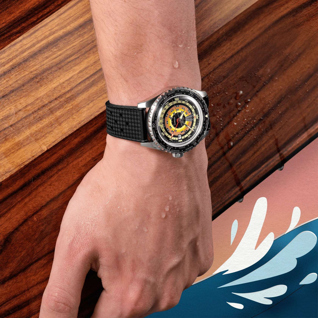 Orologio Uomo Mido Automatico GMT Ocean Star Decompression Data Nero M0268291705100