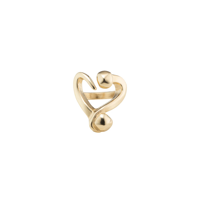 Anello Donna Uno De 50 Aperto Design Cuore Inchiodato Placcato Oro 18 KT ANI0777ORO00015