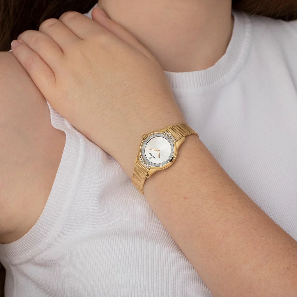 Orologio Donna Festina Dorato Argentè Zirconi Bianchi F20495/1