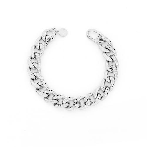 Bracciale Donna Unoaerre Bronzo Lucido Argentato Groumette Sfaccettata 497982