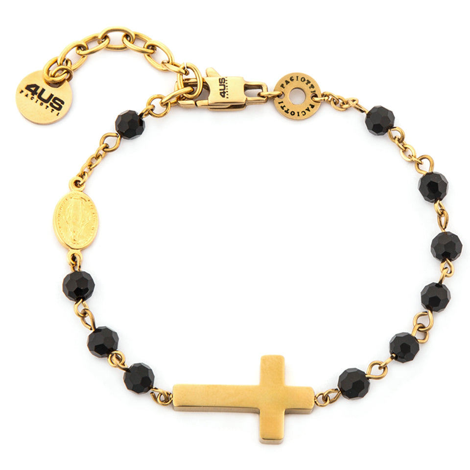 Bracciale Uomo 4US Cesare Paciotti Acciaio Rosario Dorato 4UBR7512