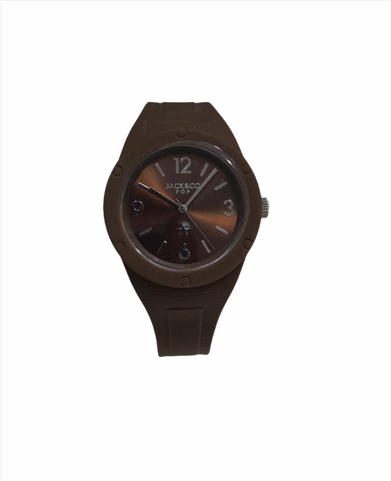 Orologio Donna  Jack&CO POP Quarzo Solo Tempo Gomma Marrone