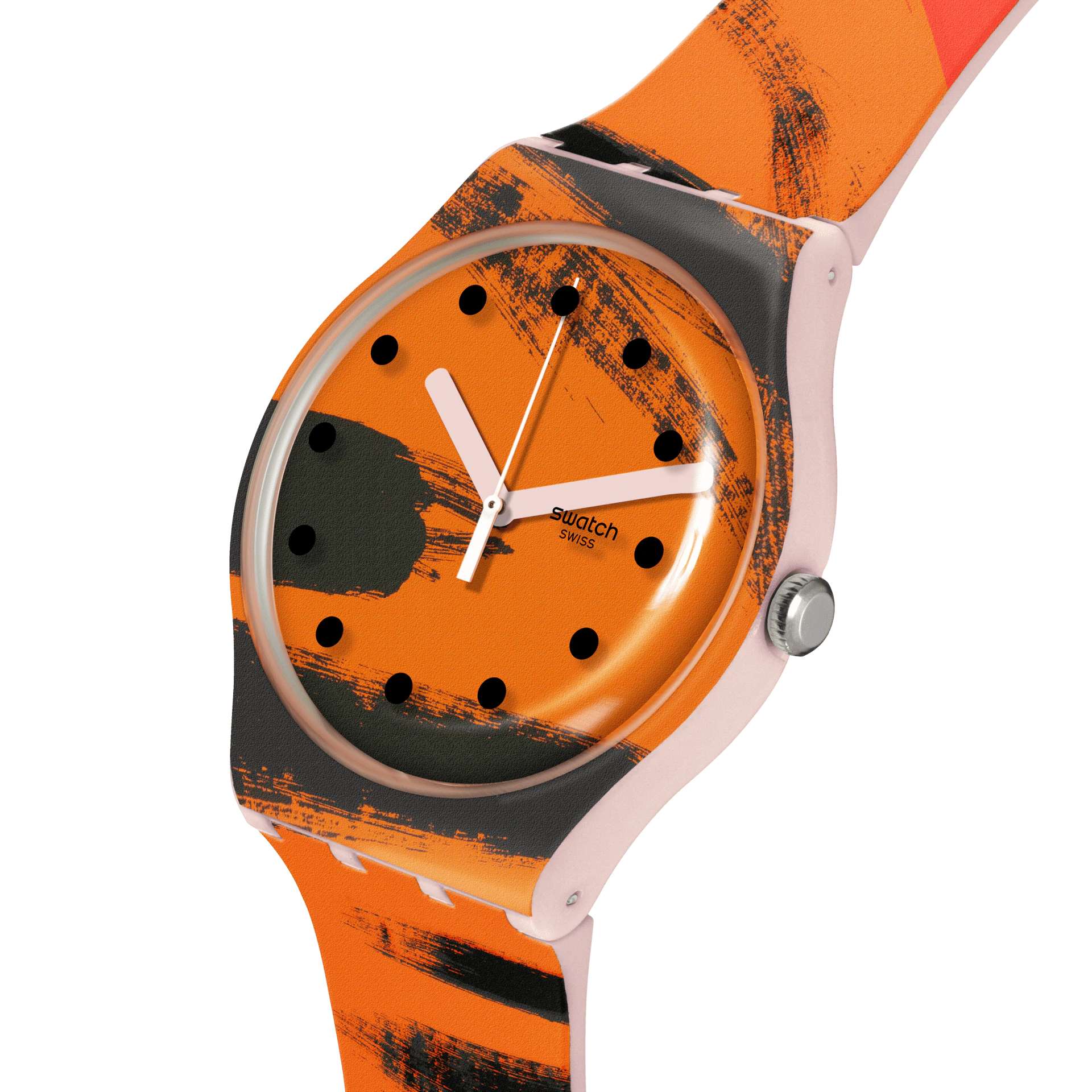 Orologio Unisex Swatch Barns-Graham's Orange And Red On Pink SUOZ362
