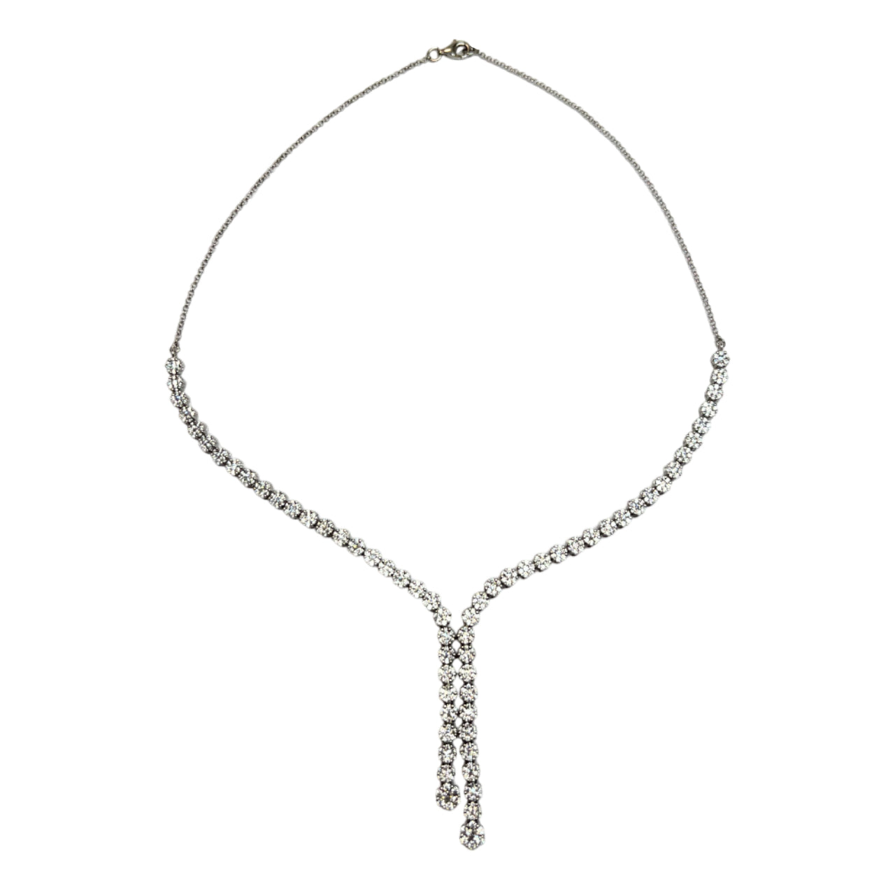 Collana Donna Re Mida Tennis Argento Fiori Zirconi Bianchi
