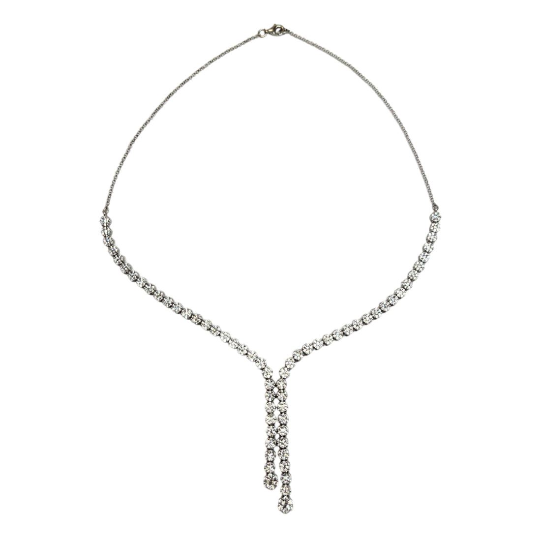 Collana Donna Re Mida Tennis Argento Fiori Zirconi Bianchi