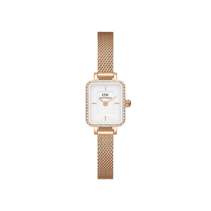 Orologio Donna Daniel Wellington Quadro Mini Acciaio Rosè Zirconi Bianchi DW00100731