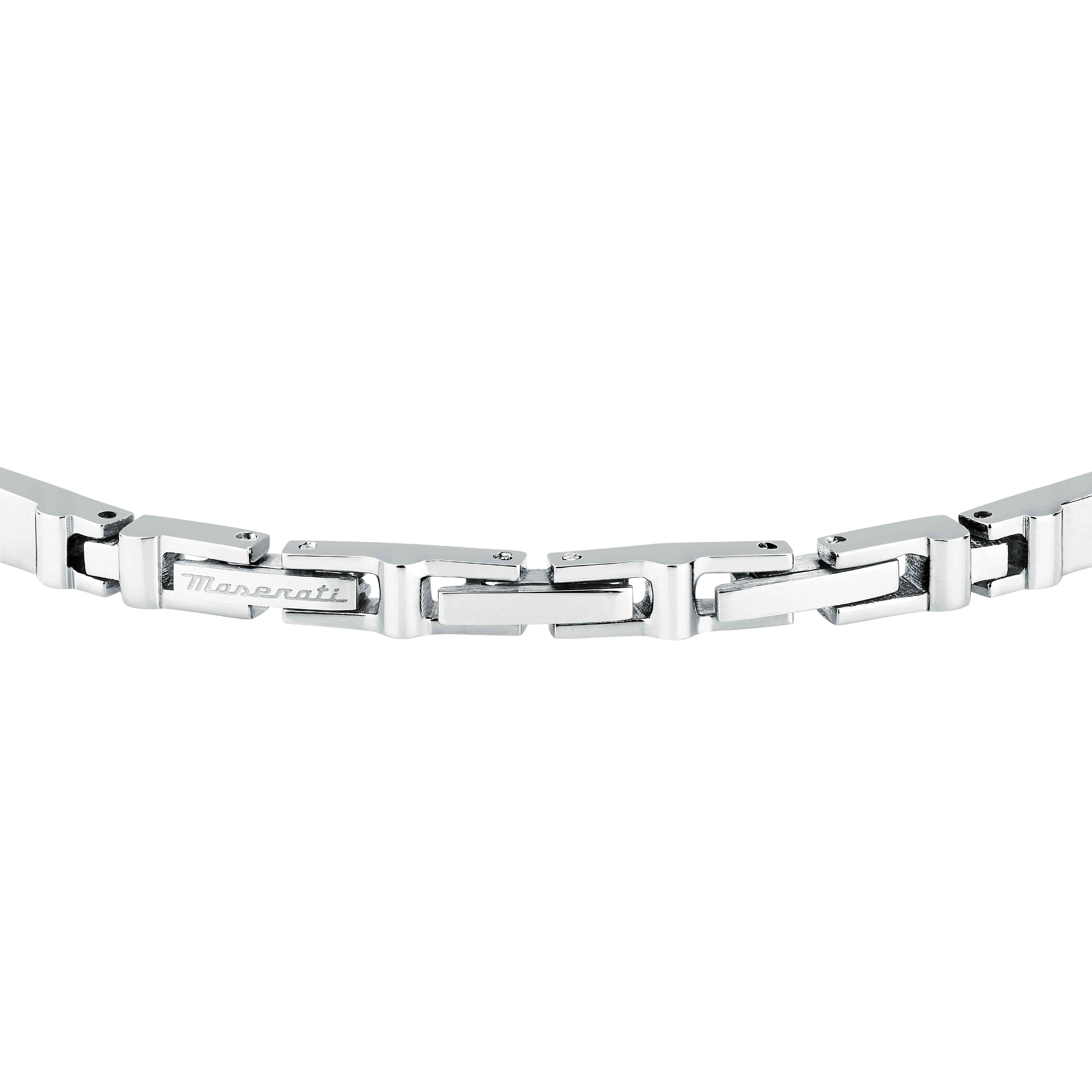 Bracciale Uomo Maserati Acciaio Zirconi Neri Logo Tridente JM224AXO04