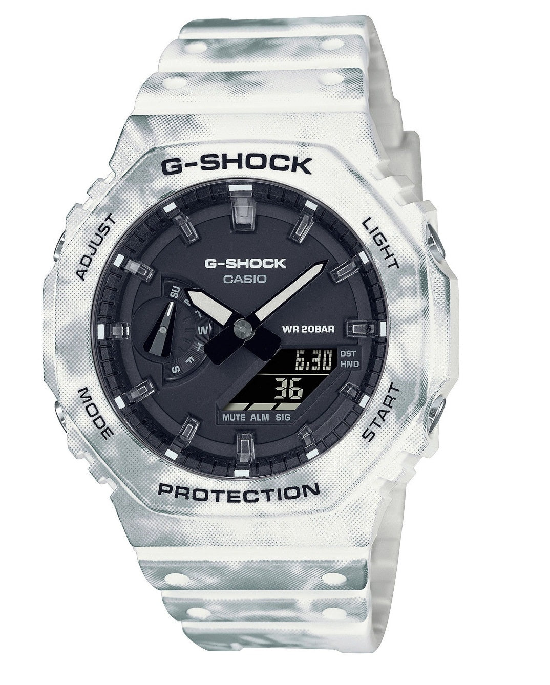 Orologio Uomo Casio G-SHOCK Gomma Quarzo Bianco Data Solo Tempo GAE-2100GC-7AER