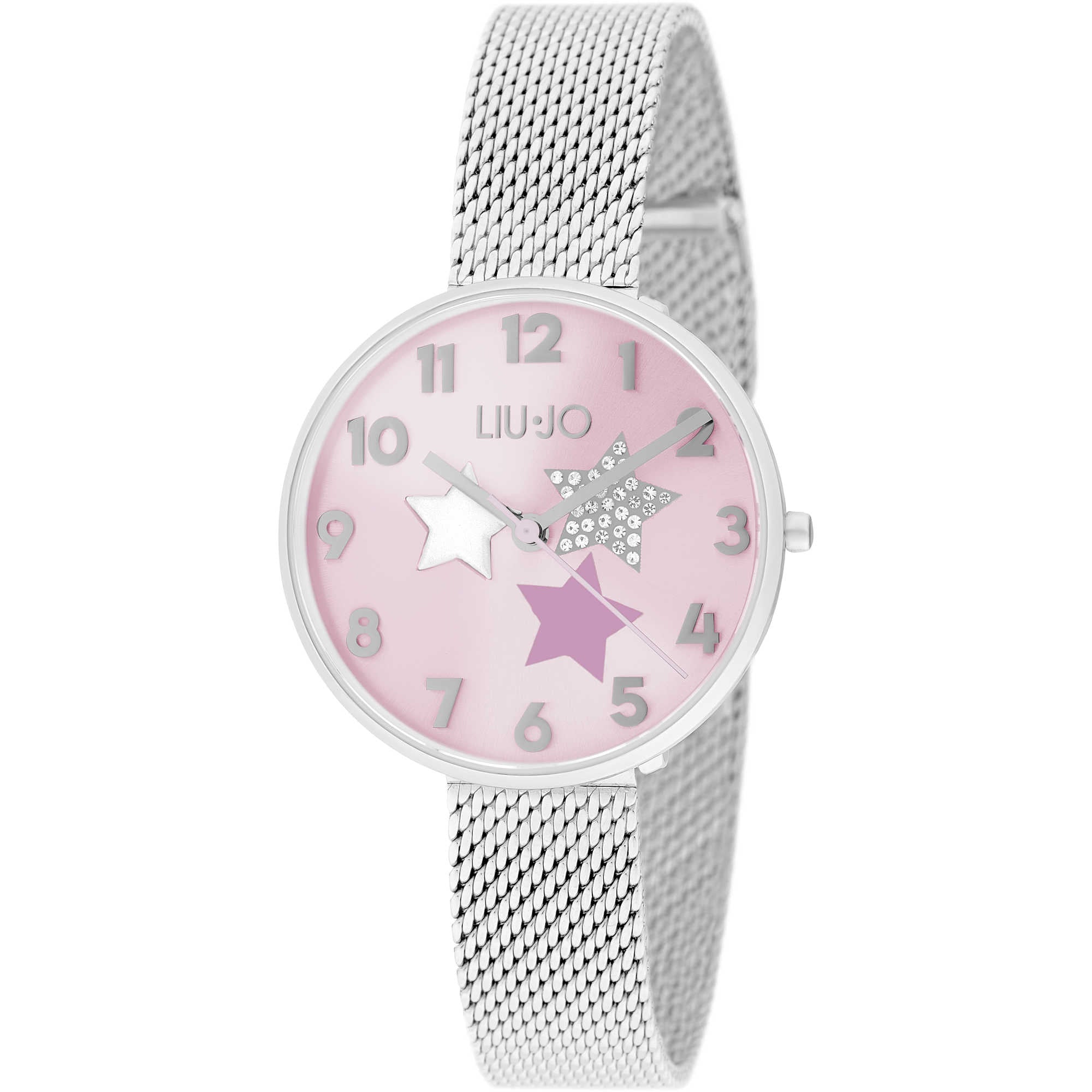 Orologio Donna Liu Jo Acciaio Quarzo Solo Tempo Numeri Stelle Rosa TLJ1807