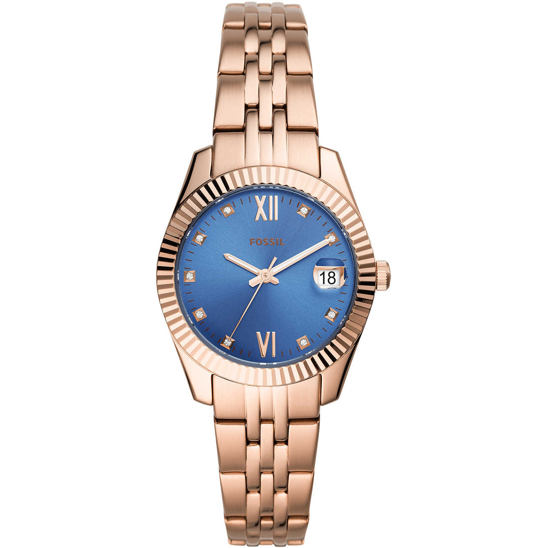 Orologio Donna Fossil Acciaio Dorato Con Ghiera Zirconata Multifunzione ES4901