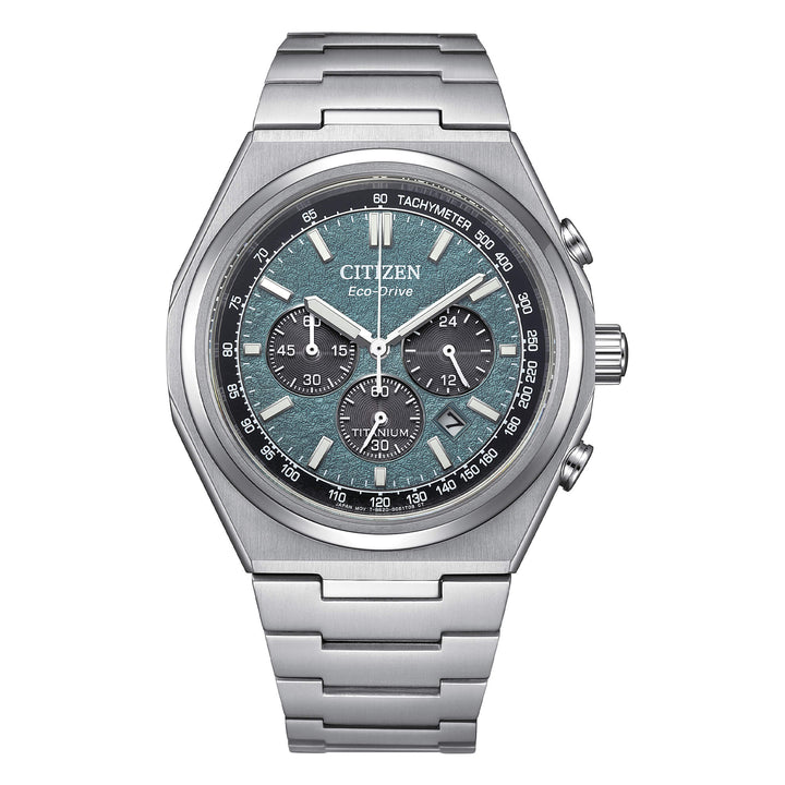 Orologio Uomo Citizen Eco-Drive Super Titanio Crono Verde Chiaro CA4610-85X