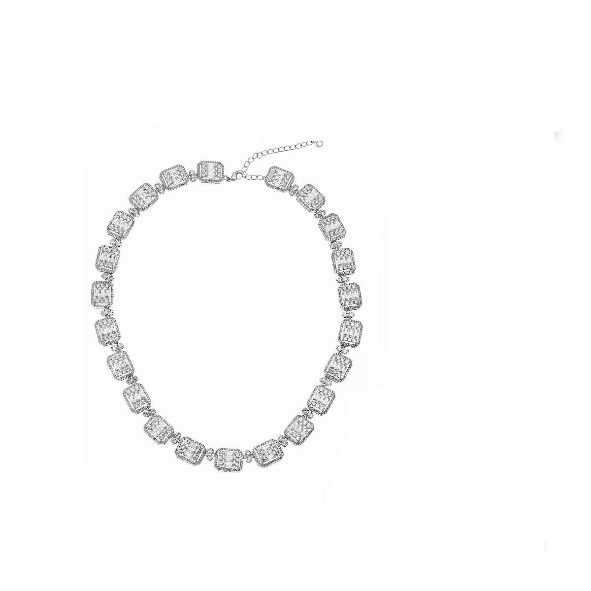 Collana Donna Ottaviani Bronzo Argentato Tennis Zirconi Bianchi Carrè 500698C