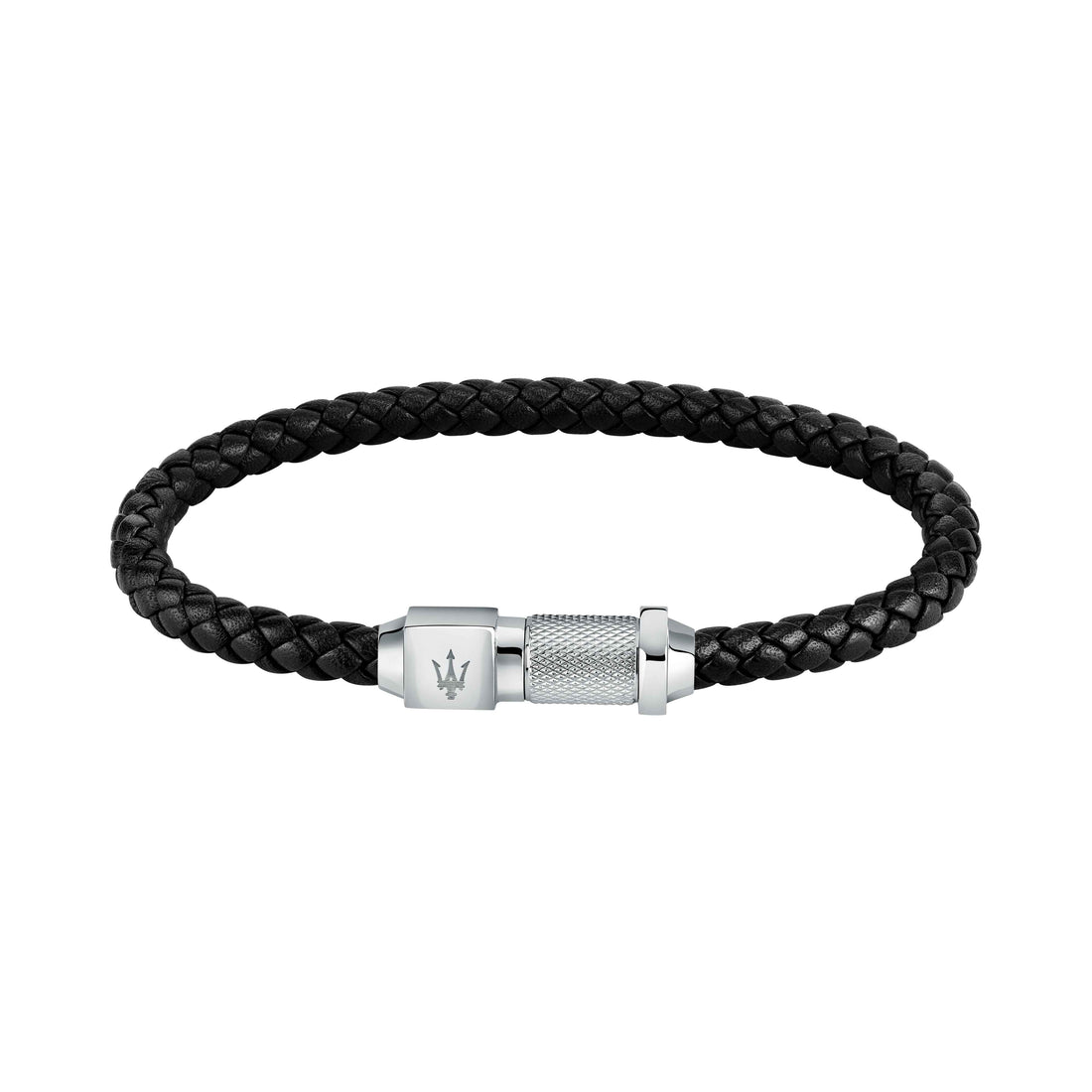 Bracciale Uomo Maserati Acciaio Rosè Pelle Blu Logo Sfaccettato Calamita JM223AVE16