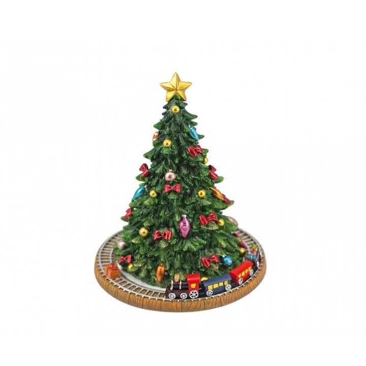 Scultura Il Mondo Dei Carillion Albero Di Natale Treno 15x18,5cm 56047