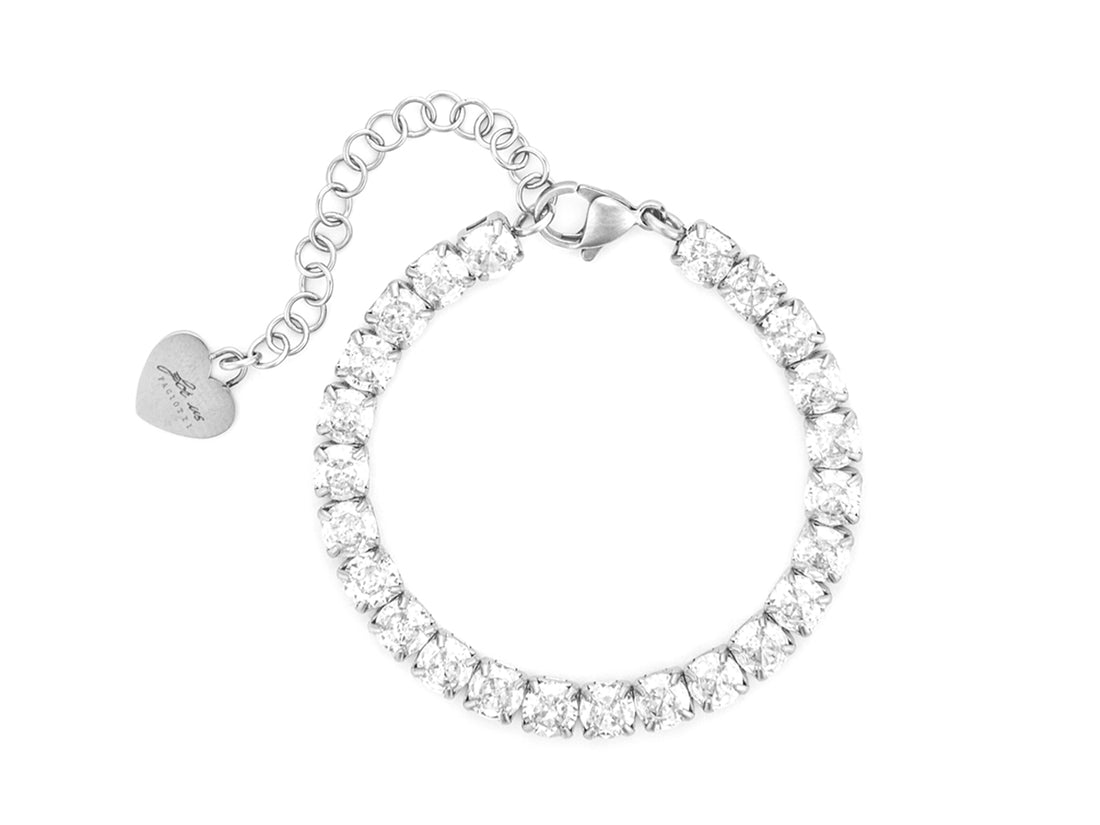 Bracciale Donna Acciaio Tennis 4US Cesare Paciotti Zirconi Bianchi 4UBR7781W