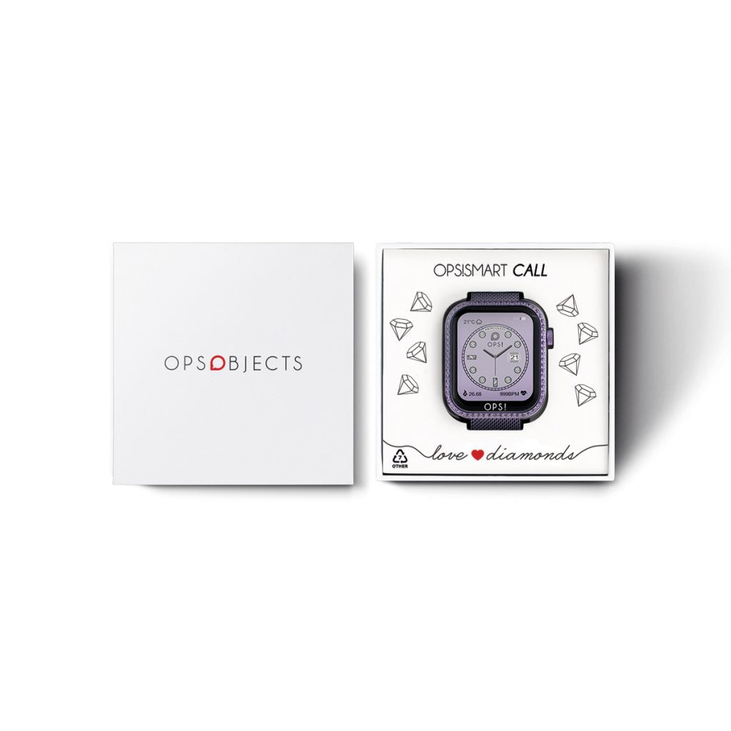 Orologio Donna Ops Smartwatch Call Diamonds Nero Zirconi Bianchi OPSSW-40