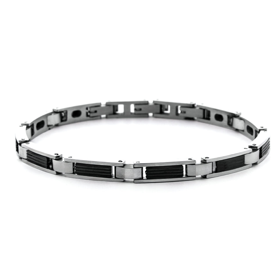 Bracciale 4US Cesare Paciotti Uomo Acciaio Semirigido Nero 4UBR7570
