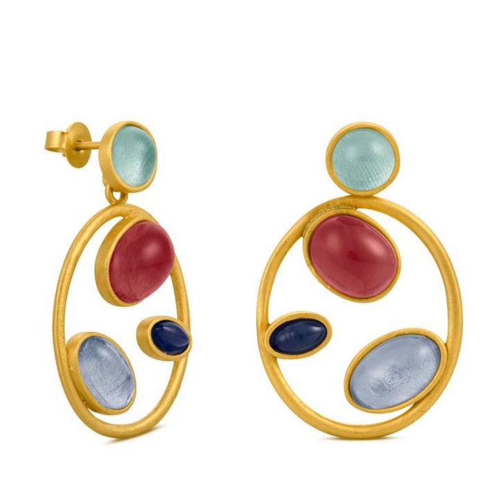 Orecchini Donna Joidart Alegria Ottone Oro Vetro Murano JD-ALG-E04-BR