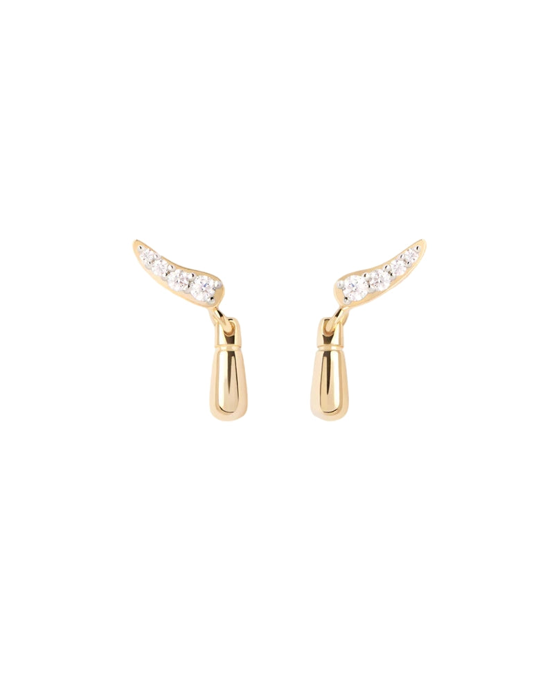 Orecchini Donna PDPaola Argento 925 Goccia Piccola Zirconi Bianchi AR01-C93-U