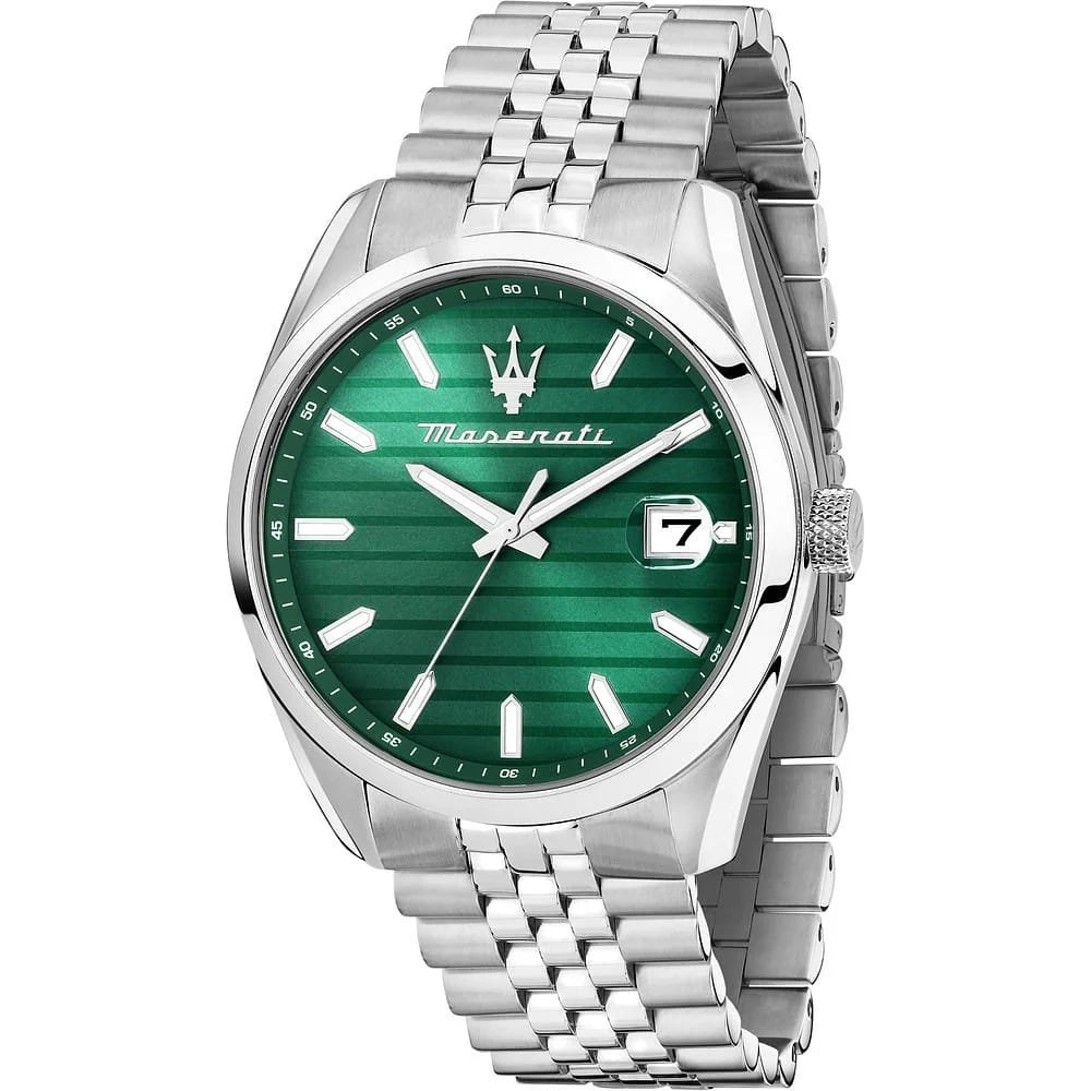 Orologio Uomo Maserati Acciaio Lucido Quarzo Verde Data R8853151027