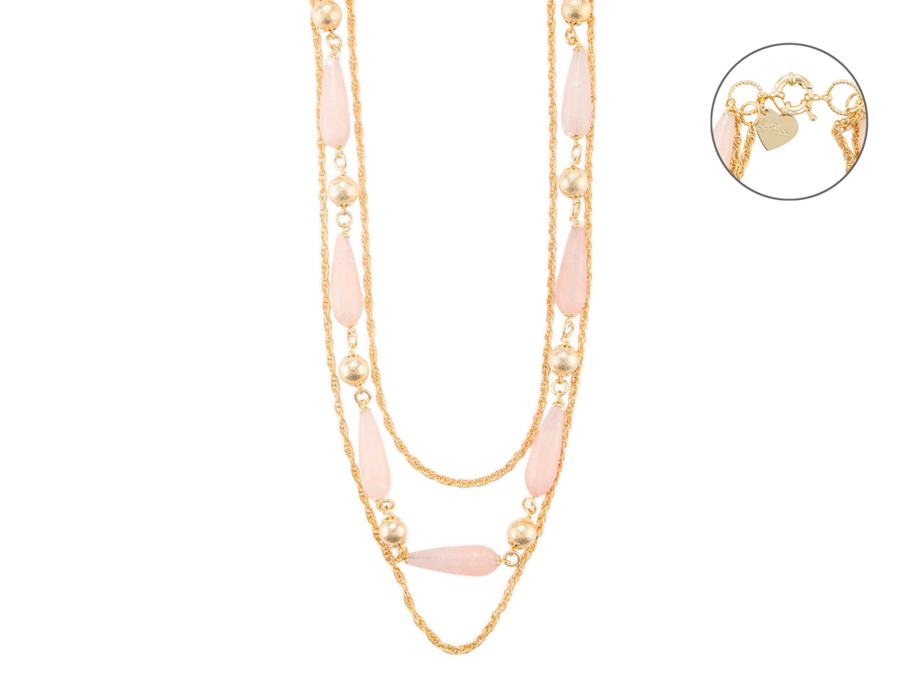 Collana Donna 4US Cesare Paciotti Acciaio con giada rosa 4UCL7259W