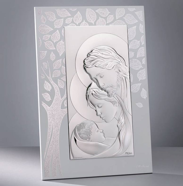 Scultura Ottaviani Sacra Famiglia Argento Lucido Satinato 8006A