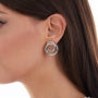 Orecchini Donna Unoaerre Argento 925 Bianco Liscio Cerchi Intrecciati A Lobo 515107