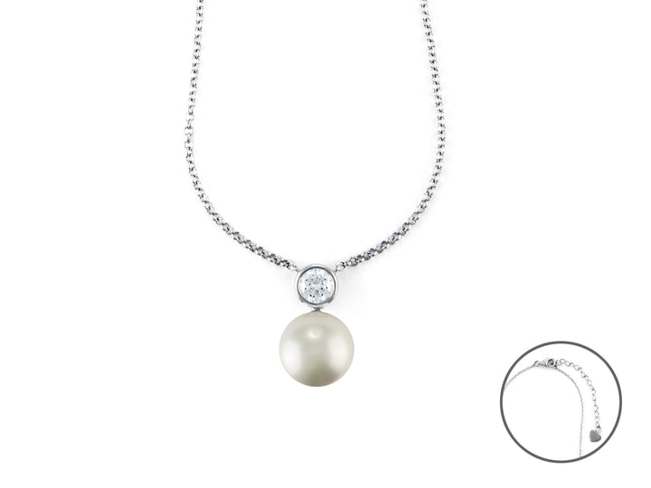 Collana Donna 4US Cesare Paciotti Argento Punto Luce Perla Zirconi 4UCL6587W