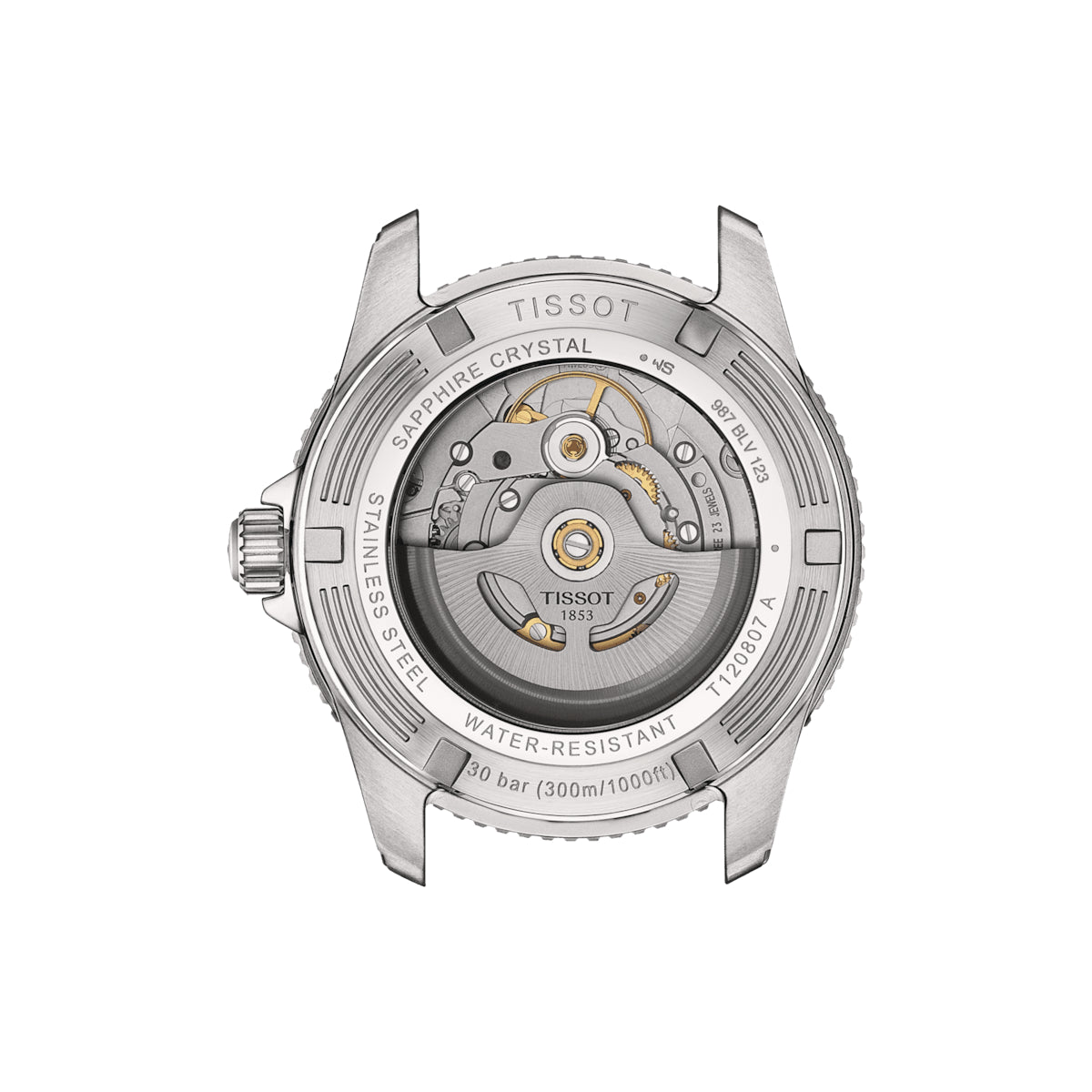 Orologio Uomo Tissot Automatico Seastar Nero 300 m Acciaio T1208071105100
