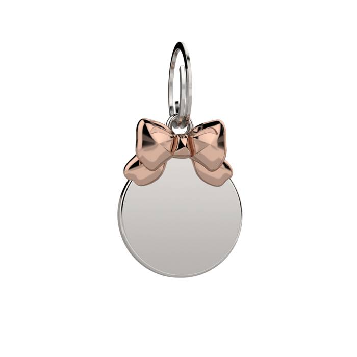 Medaglina Pets Liu Jo Acciaio Tondo Fiocco Rosè Lucido LJP013