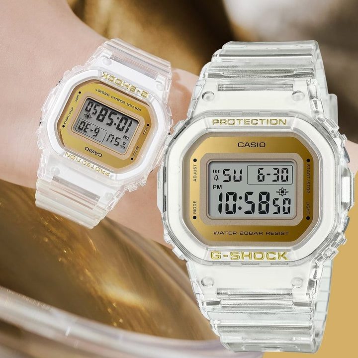 Orologio Unisex Casio G-Shock Quarzo Digitale Dorato Bianco GMD-S5600SG-7ER
