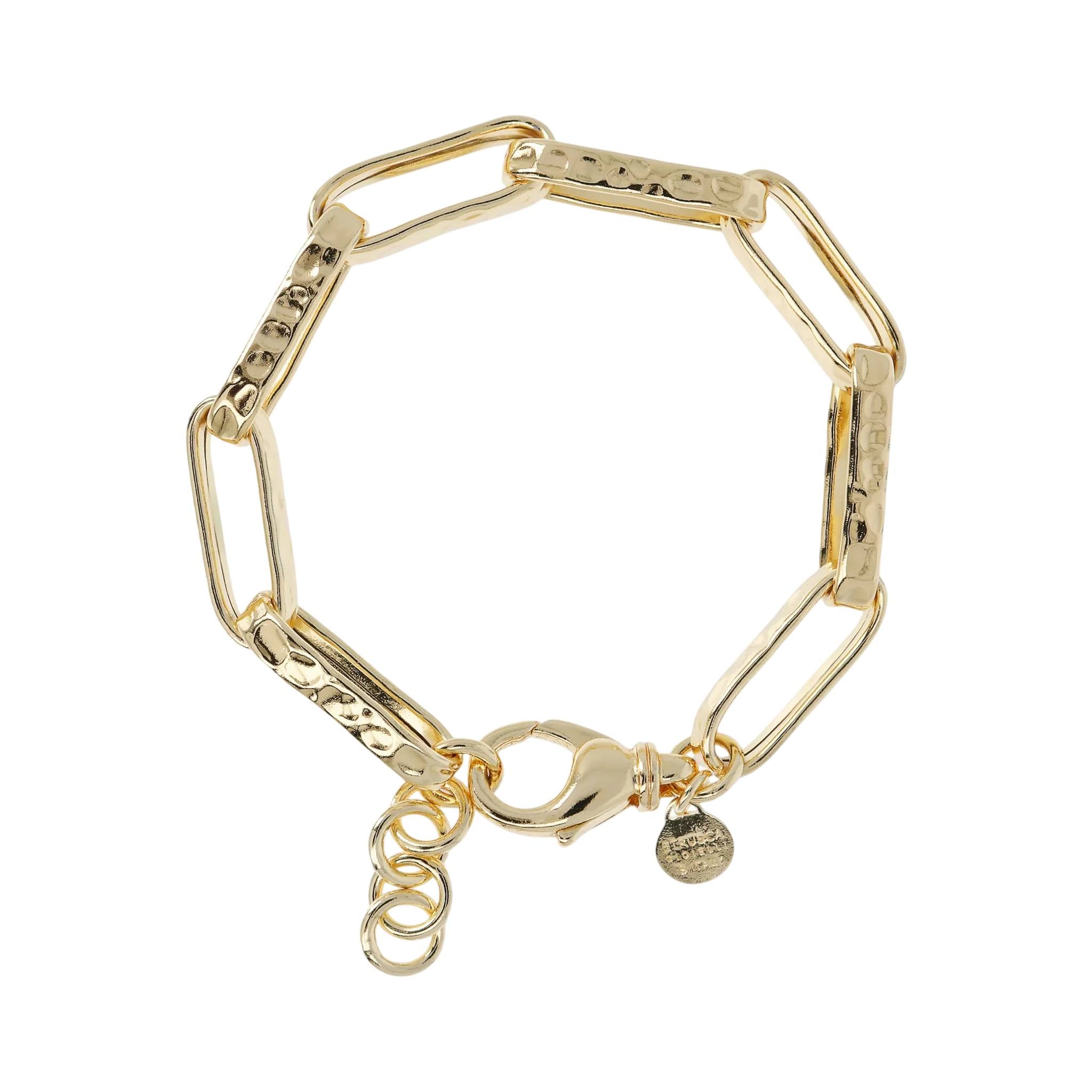 Bracciale Donna Etrusca Bronzo Dorato Maglia Forzatina Martellata WSET00681.YG