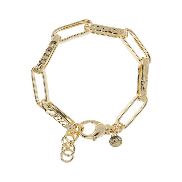 Bracciale Donna Etrusca Bronzo Dorato Maglia Forzatina Martellata WSET00681.YG