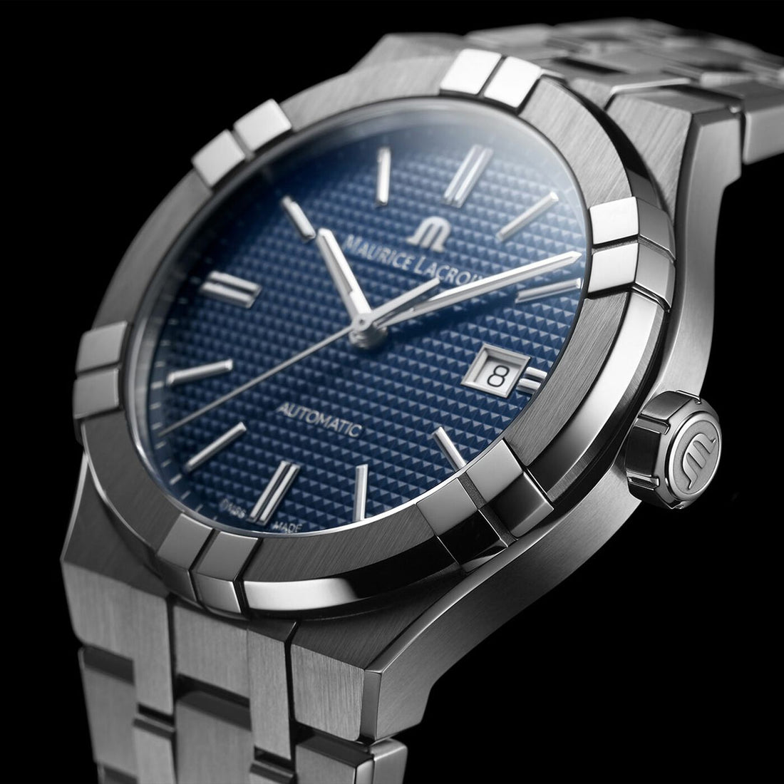 Orologio Uomo Maurice Lacroix Aikon Data Automatico Blu AI6008-SS002-430-1