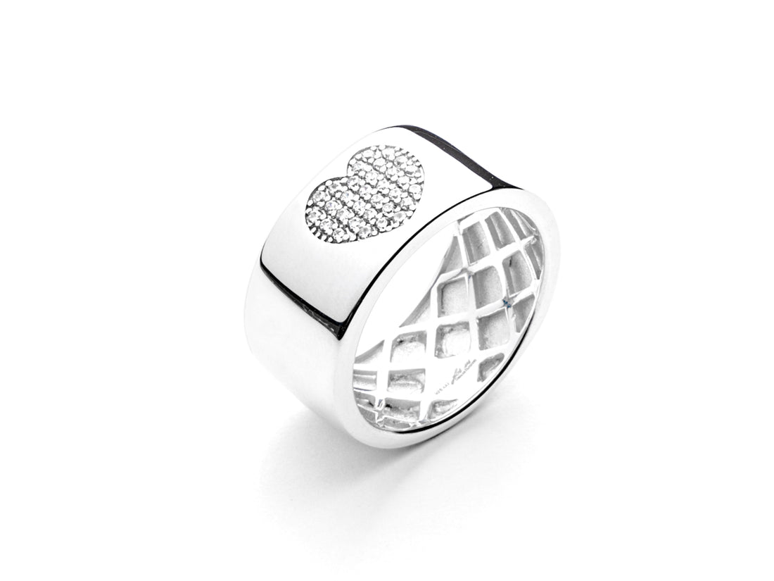 Anello Donna a fascia in acciaio 4Us Cesare Paciotti  4UAN5727w/14