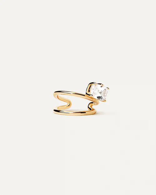 Orecchino Singolo Ear Cuff Donna PDPaola Argento Dorato 925 Punto Luce PG01-045-U