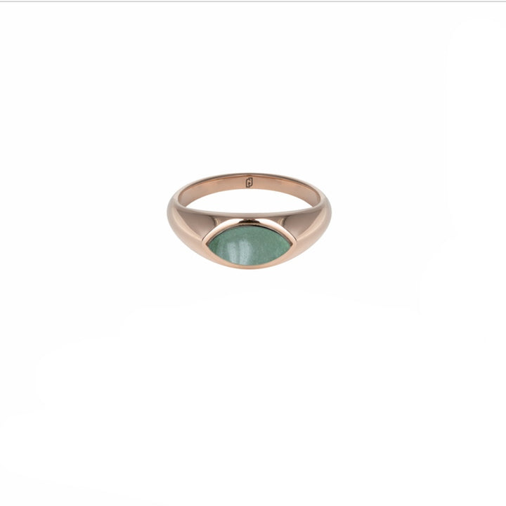 Anello Donna Liu Jo  Acciaio Rosè Pietra Verde LJ2877M10