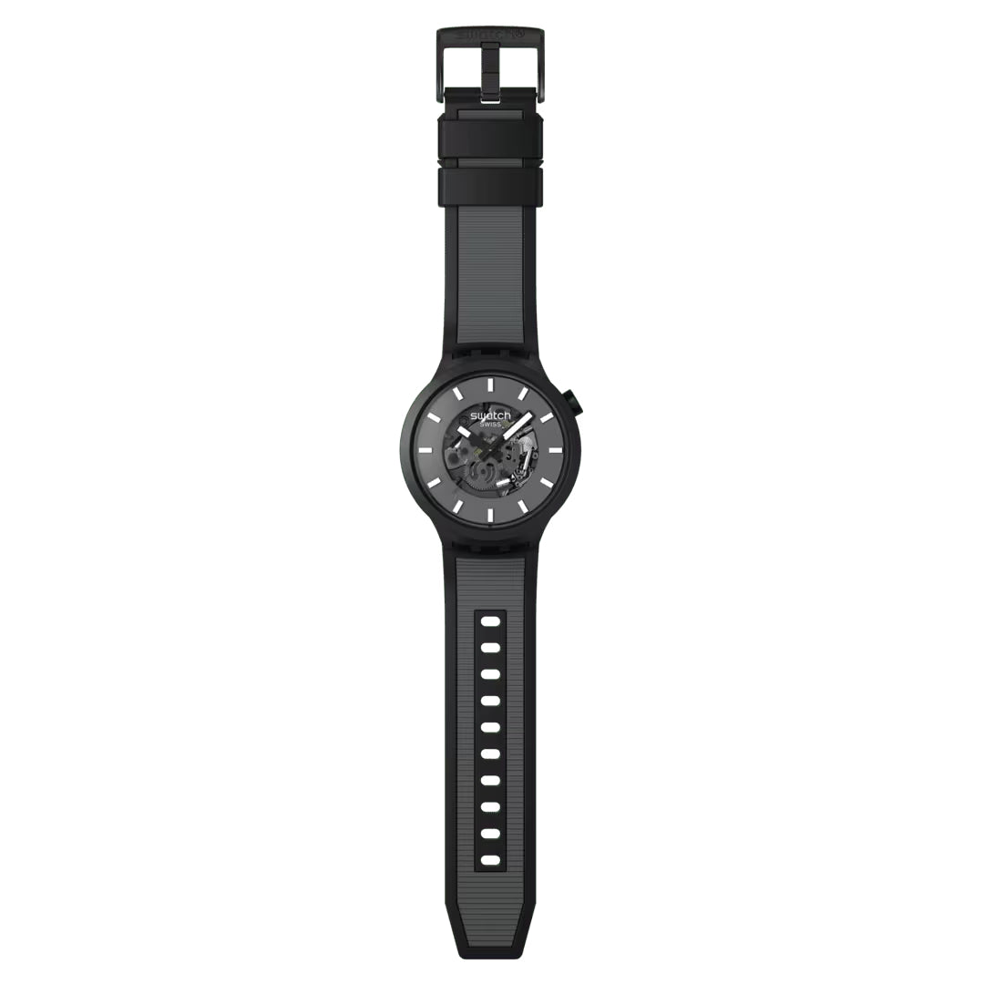 Orologio Uomo Swatch Big Bold PAST THE HORIZON Nero Quarzo Solo Tempo SB05B113