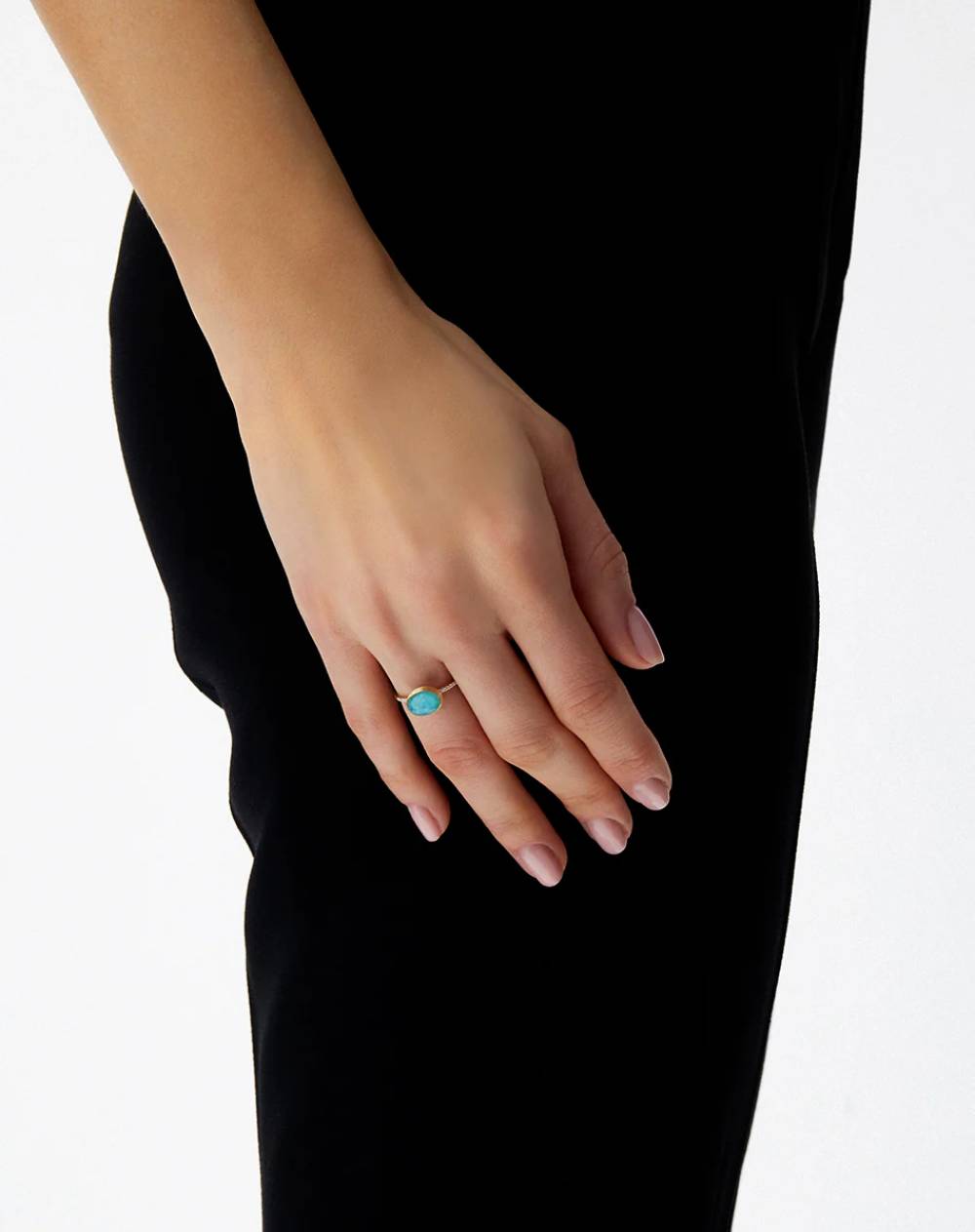 Anello Donna Nanis Oro Giallo 18 KT Diamanti e Pepita amazonite  AS1-609