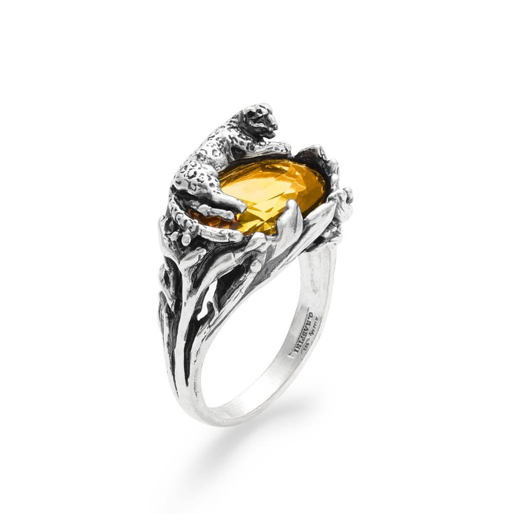Anello Donna Giovanni Raspini Argento 925 Leopardo Citrino 12073/14