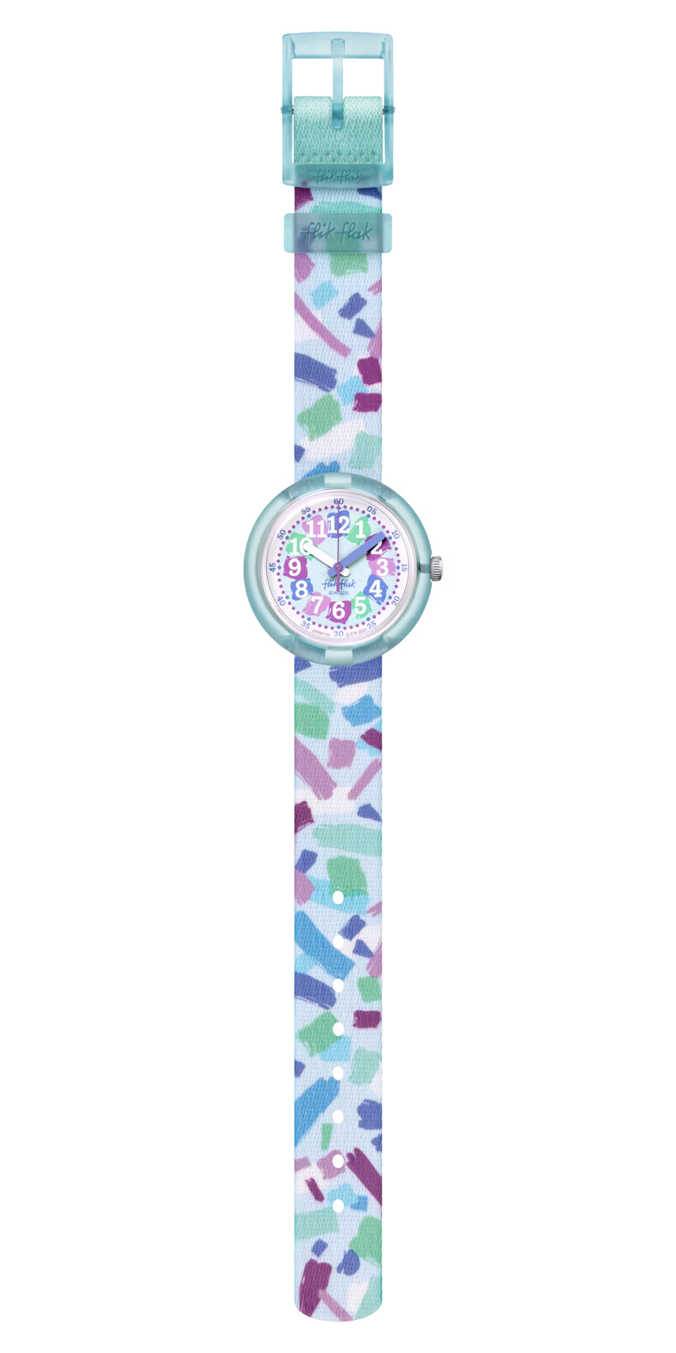 Orologio Bambina Swatch Flik Flak Confetti Chaos Turchese ZFPNP150