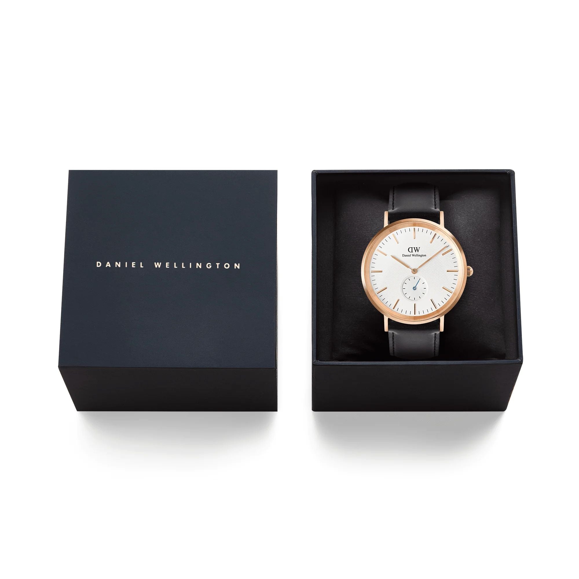 Orologio Uomo Daniel Wellington Classic Piccola Secondi Rosè Nero DW00100870