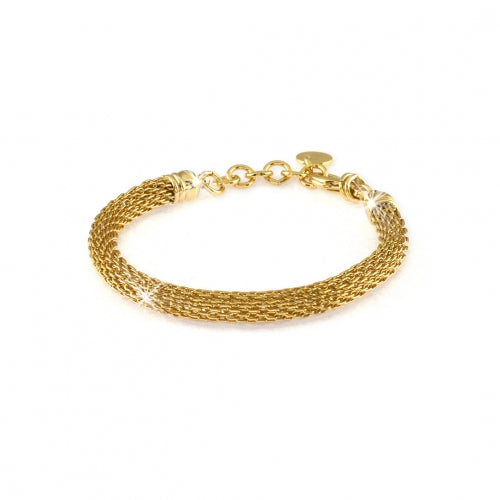 Bracciale Donna Unoaerre Bronzo Dorato Maglia Rete Stretta Intrecciata 458654
