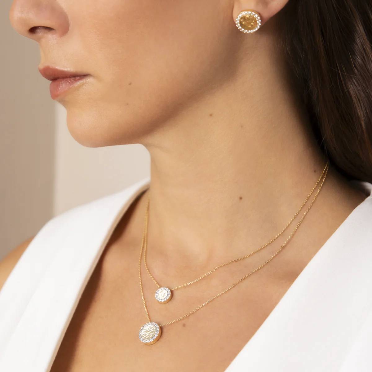 Collana Etrusca Donna Argento 925 Placcata Oro Giallo 18 KT WSET00725.YG